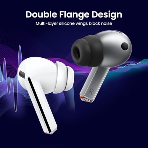 Delidigi 6 Pairs Ear Tips for Samsung Galaxy Buds4 Pro (2026) & Galaxy Buds3 Pro (2024), S/M/L 3 Sizes Double Flange Silicone Eartips Earbuds Earplug Replacement Fit in Case Black - Image 2
