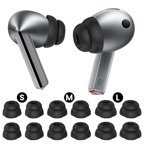 Delidigi 6 Pairs Ear Tips for Samsung Galaxy Buds4 Pro (2026) & Galaxy Buds3 Pro (2024), S/M/L 3 Sizes Double Flange Silicone Eartips Earbuds Earplug Replacement Fit in Case Black - Image 1