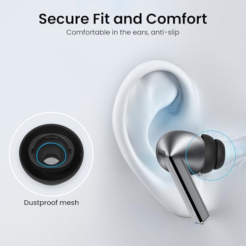 Delidigi 6 Pairs Ear Tips for Samsung Galaxy Buds4 Pro (2026) & Galaxy Buds3 Pro (2024), S/M/L 3 Sizes Double Flange Silicone Eartips Earbuds Earplug Replacement Fit in Case Black - Image 3