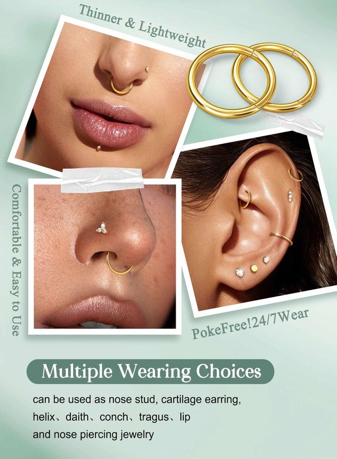 جي ستايل أقراط أنف Jstyle مقاس 18G، مصنوعة من الفولاذ الجراحي المقاوم للحساسية، بتصميم حلقي أنيق مرصع بالزركونيا المكعبة على شكل ثعبان وحرف L، متوفرة بأحجام 6/8/10 ملم. - Image 5