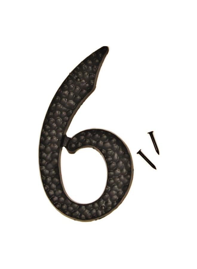 HY-KO Die-Cast Aluminium 6 Door Number with Nails Black 3.5inch DC-3/6  - Image 2