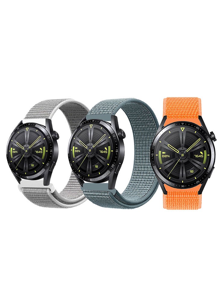 Perfii 3pcs Watchband Bundle Compatible with all Samsung, Huawei, Amazfit, Fitbit and Honor with 22mm band size - Image 1