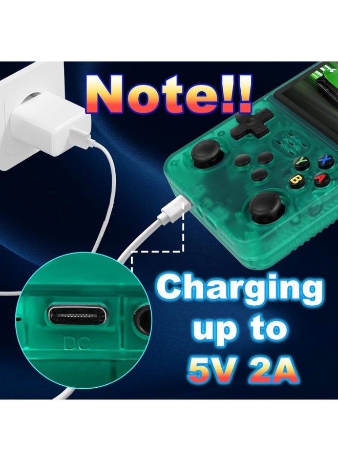 ELTRAZONE R36S Classic Handheld Game Console with 3.5" IPS Screen, 15,000+ Retro Games, Linux System Portable Gaming Player, Long Battery Backup, Ergonomic Grip, Lightweight Travel Entertainment Device (Green) - Image 4