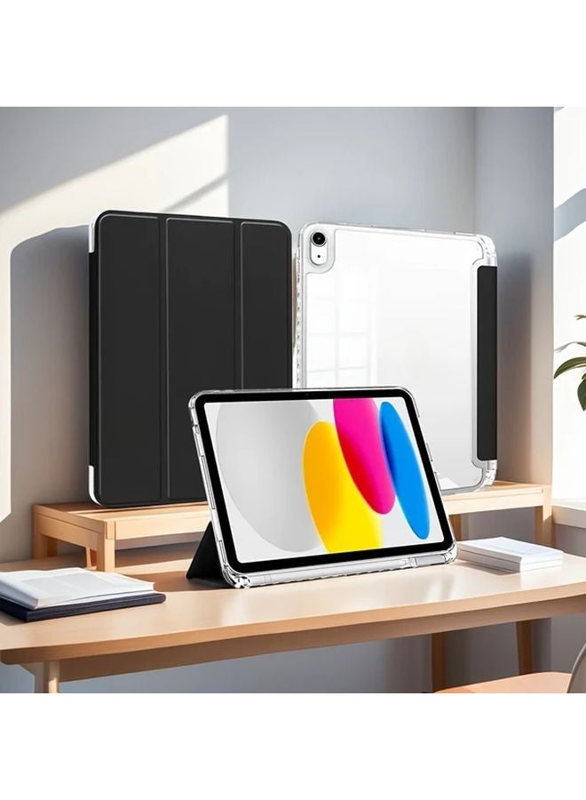 حالة iPad الجيل العاشر 10.9 بوصة، قشرة صلبة سوداء شفافة مضادة للانحناء، غطاء واقي - Image 5
