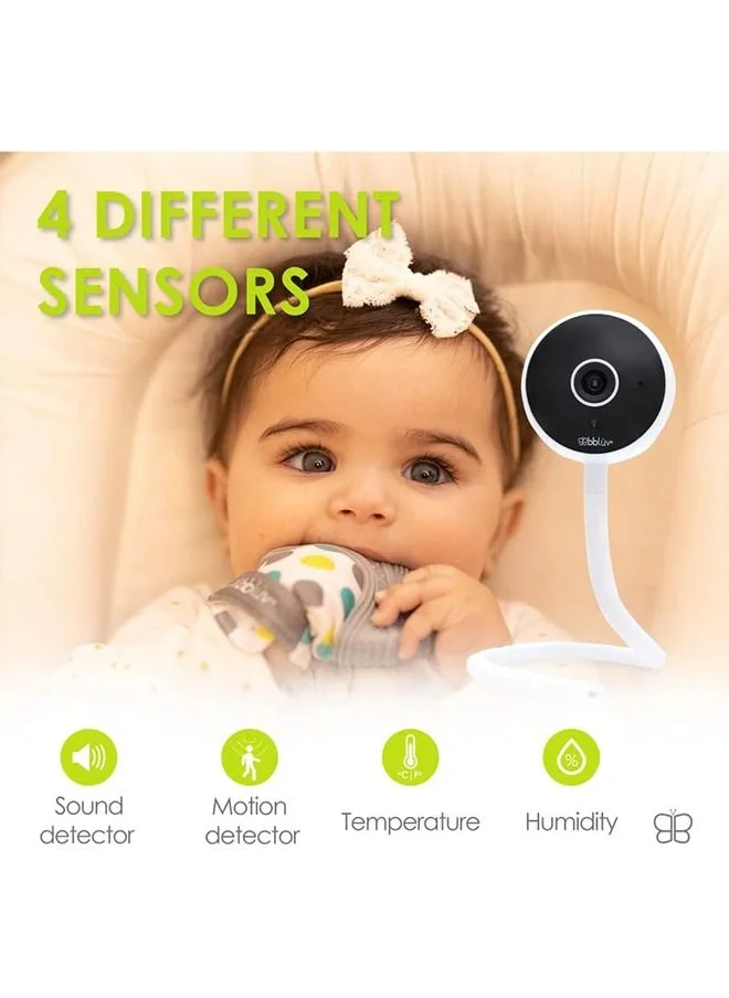 بيبي لاف Viyu Smart WiFi Baby Monitor Camera, Four Different Sensors, Two-Way Communication, Night Vision, Flexible Base