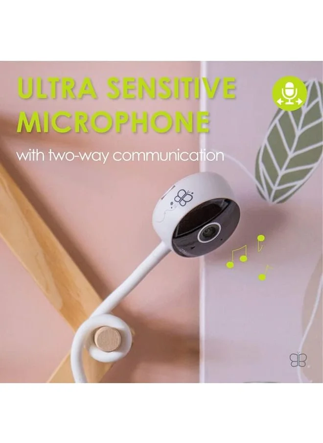 بيبي لاف Viyu Smart WiFi Baby Monitor Camera, Four Different Sensors, Two-Way Communication, Night Vision, Flexible Base