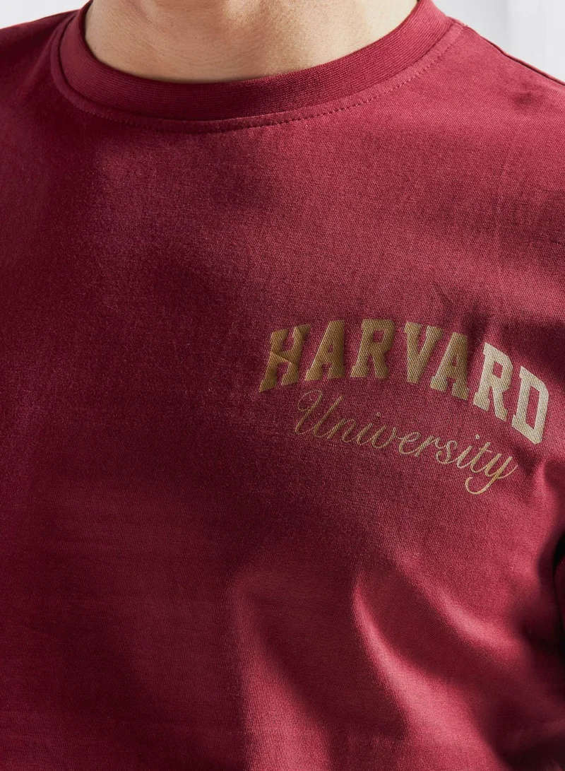 FAV Text Print Crew Neck T-Shirt
