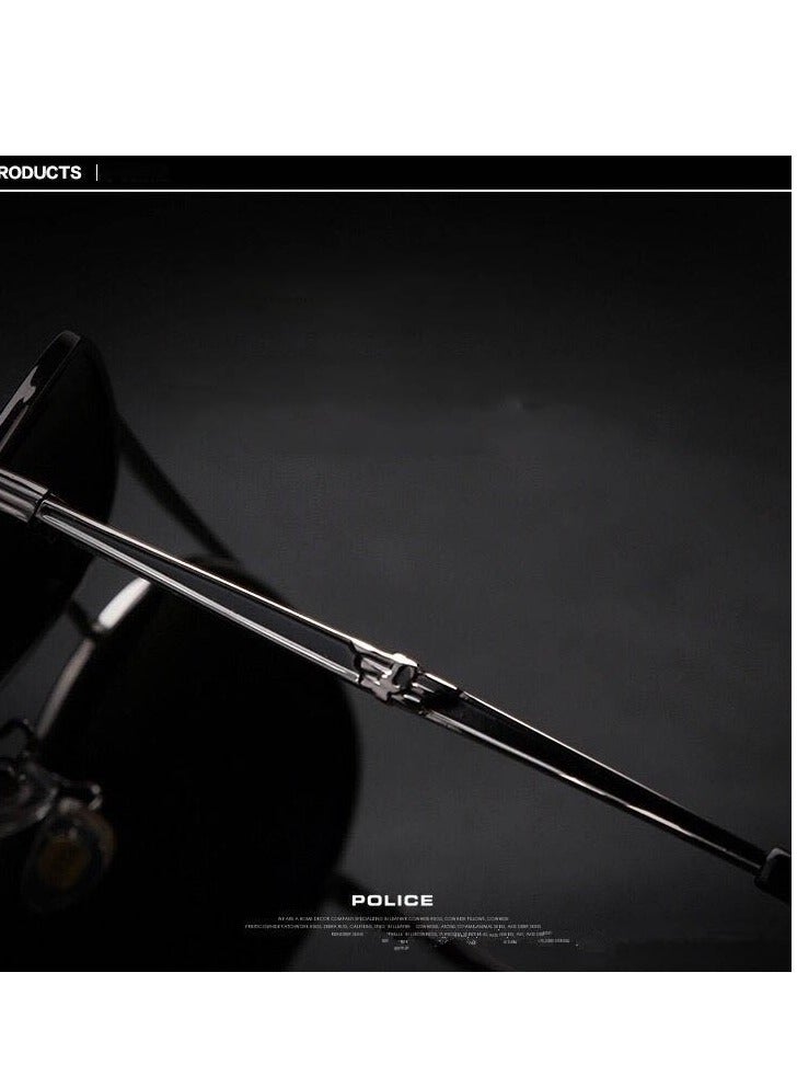 POLICE High Quality Men's Sun Polarized Glasses Cycling Sunglasses Black Frame with Grey Lenses - Image 3