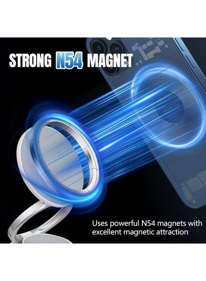 Vacuum Suction Magnetic Phone Holder, Foldable Retractable Car Cell Phone Holder with Suction Cup, 360° Adjustable Phones Mount for All Smartphones for Cars/Gyms/Mirrors/Smooth Surface (White) - Image 4