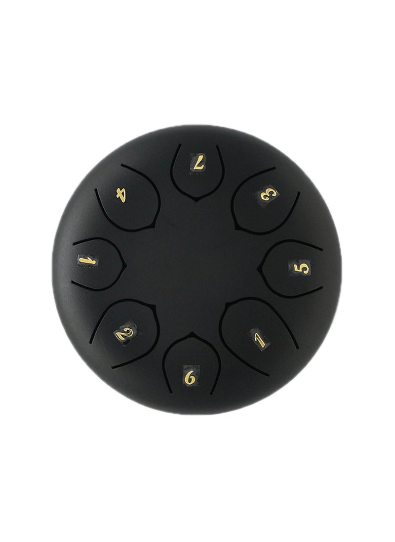 Generic 6-inch 8-Tone Steel Tongue Drum Matte Black 