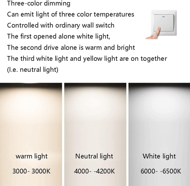 Ultra-Thin LED Ceiling Light Fixture - Dimmable Panel Light for Bedroom, Kitchen, and Hallway(Yellow,19.7in) - Image 3