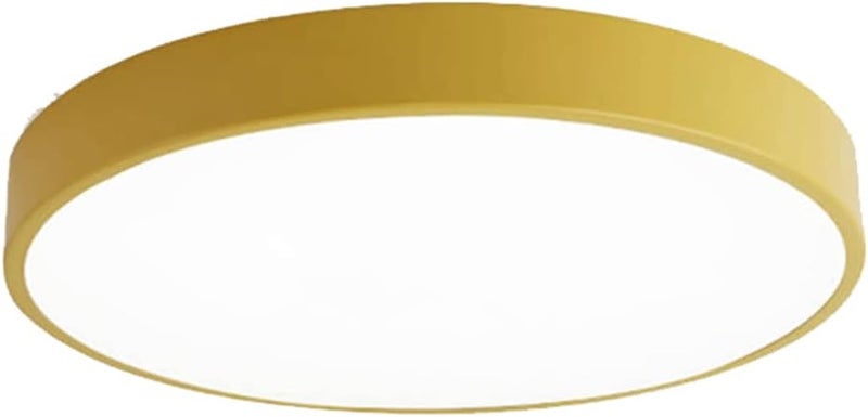 Ultra-Thin LED Ceiling Light Fixture - Dimmable Panel Light for Bedroom, Kitchen, and Hallway(Yellow,19.7in) - Image 1