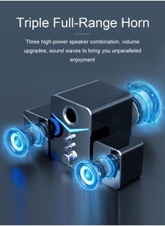 SADA Multimedia Speaker System with Subwoofer and Ambient Light , Full Range Audio, Strong Bass, 3.5mm Inputs, for PC/PS4/Xbox/TV/Smartphone/Tablet/Music Player  - Image 2