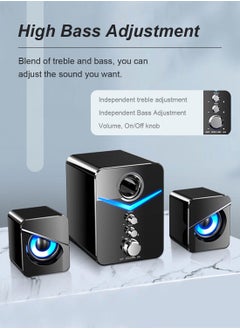 SADA Multimedia Speaker System with Subwoofer and Ambient Light , Full Range Audio, Strong Bass, 3.5mm Inputs, for PC/PS4/Xbox/TV/Smartphone/Tablet/Music Player  - Image 5
