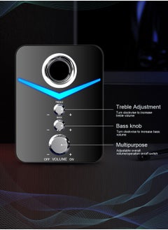SADA Multimedia Speaker System with Subwoofer and Ambient Light , Full Range Audio, Strong Bass, 3.5mm Inputs, for PC/PS4/Xbox/TV/Smartphone/Tablet/Music Player  - Image 4