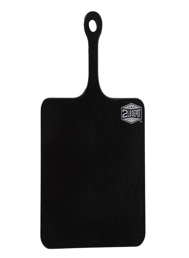 2 Lb. Depot ACACIA Wooden Cutting Board 7.8"x12.9" - Multi-Purpose Paddle Chopping Board with Handle - Black Cutting Boards for Kitchen - Decorative Charcuterie, Bread, and Cheese Serving Tray - Easy Clean - Image 1