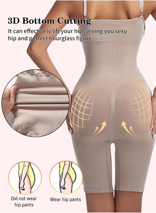 Lemon Women's Seamless Workout Shaping Bodysuit High Waist Gym Shorts Sports Bra Activewear Sets for Yoga Workout（Beige）  - Image 5