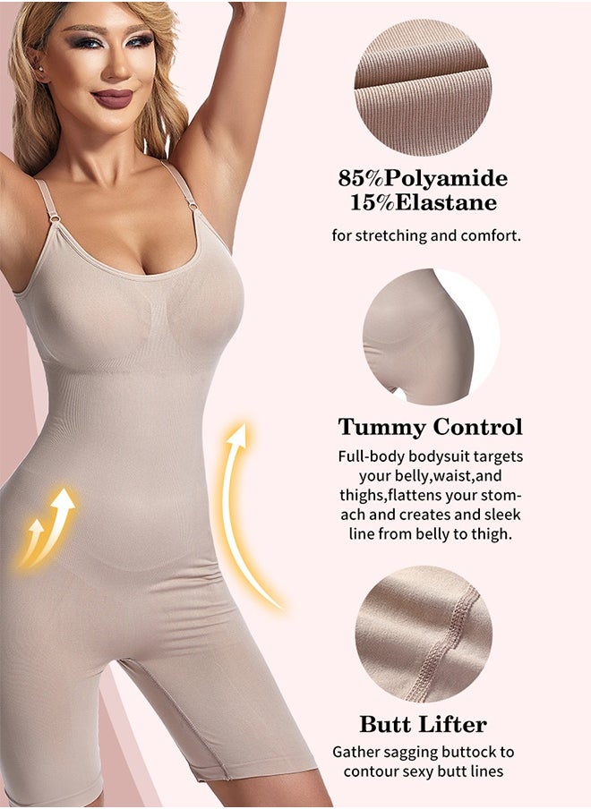 Lemon Women's Seamless Workout Shaping Bodysuit High Waist Gym Shorts Sports Bra Activewear Sets for Yoga Workout（Beige）  - Image 2