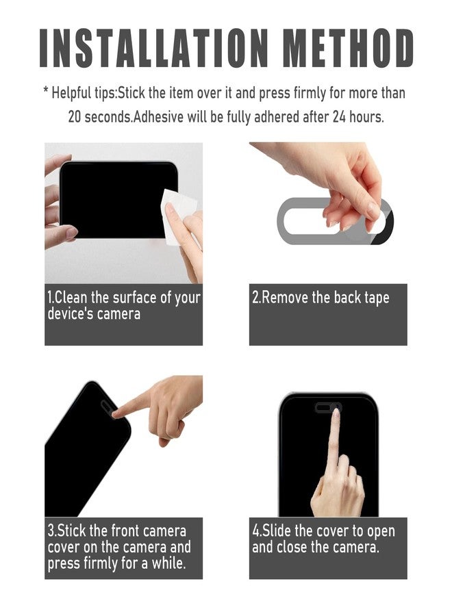 EYSOFT Front Camera Cover Compatible for iPhone 17/17 Air / 17 Pro/17 Pro Max,Webcam Cover Protect Privacy and Security,Not Affect Face ID, 2 Pack-Black - Image 4