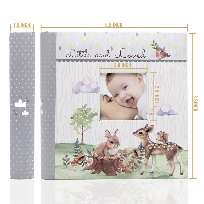 Holoary Baby Photo Album 4” x 6” 160 Photos, Newborn Baby Keepsake Gifts for Baby Boy/Girl and New Parents, Woodland Animals Design - Image 2