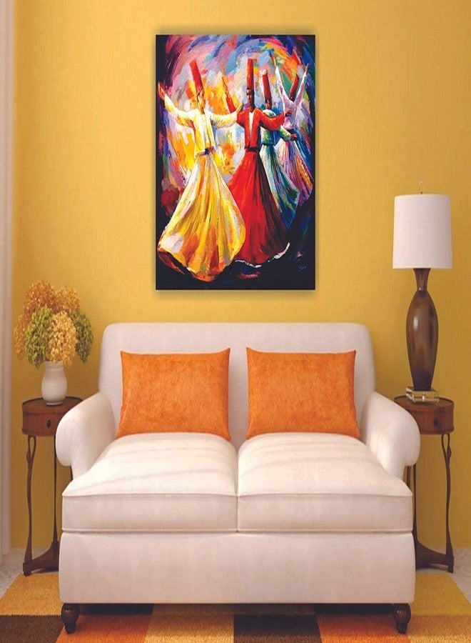 PIXELARTZ Sufi Dance Unframed Canvas Painting for Living Room, Bedroom and Office Wall Decoration Home Decor (35x25 Inches, Large) - Image 2