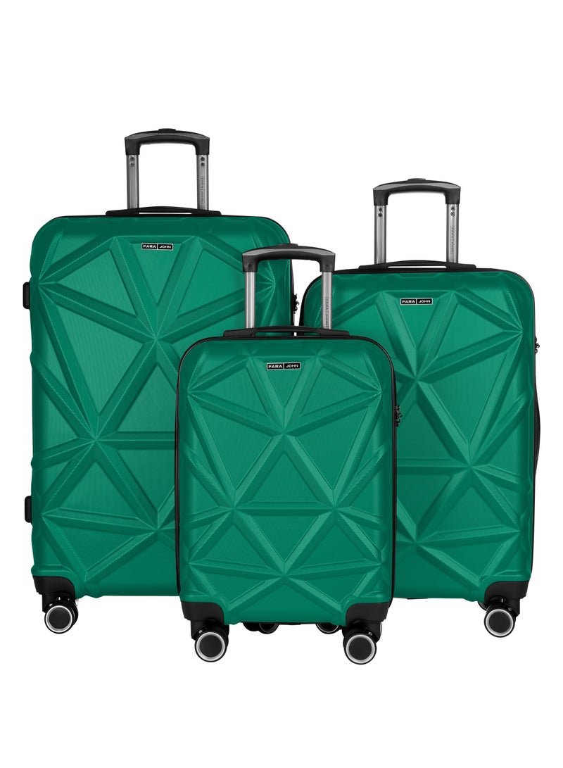 Parajohn Matrix Series 3 Piece Lightweight Luggage Set | Small 10KG, Medium 20KG & Large 30KG ABS 8 Wheels Luggage - Oil Green - Image 1