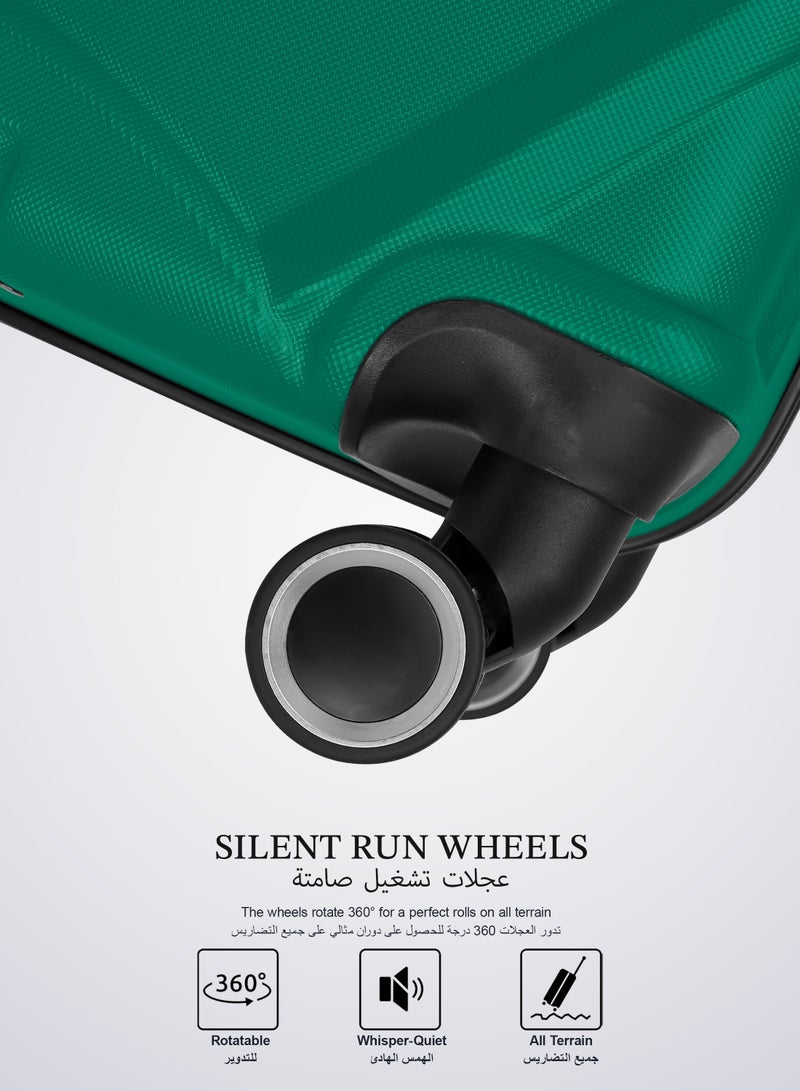 Parajohn Matrix Series 3 Piece Lightweight Luggage Set | Small 10KG, Medium 20KG & Large 30KG ABS 8 Wheels Luggage - Oil Green - Image 5