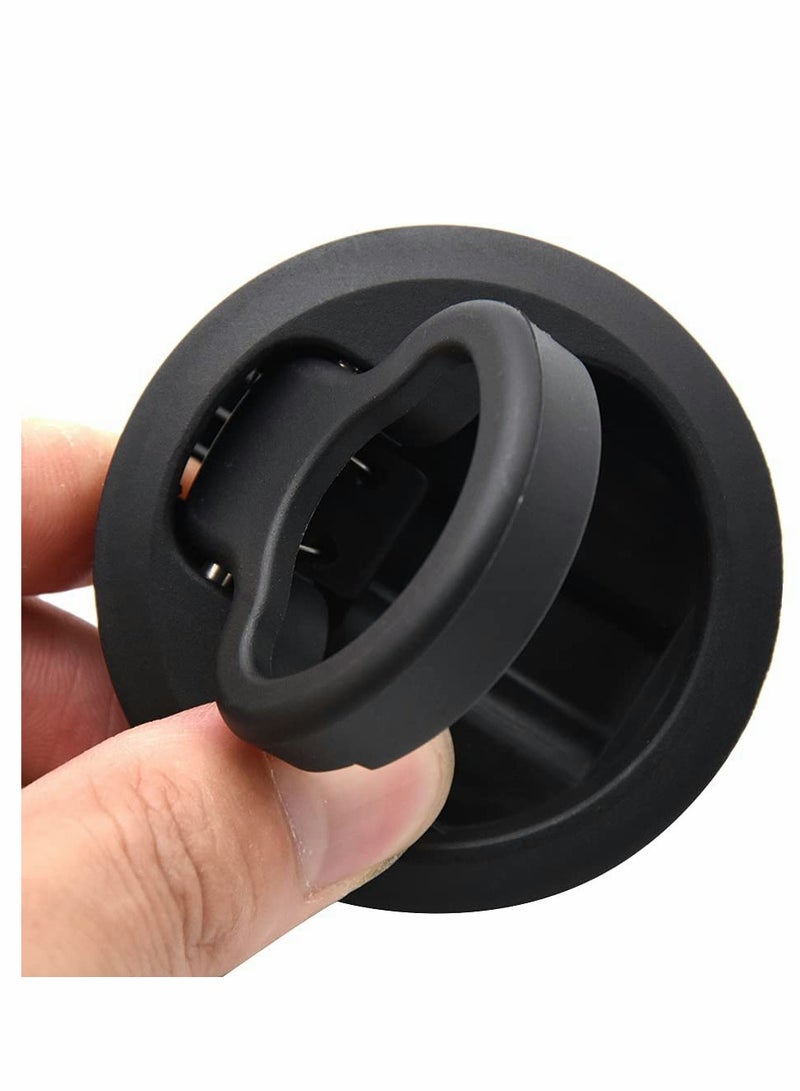 2-Pack Black Nylon Slam Latch Round Pulls for RV, Boat & Marine Deck - 1/2'' Door Cabinet Hardware - Image 5