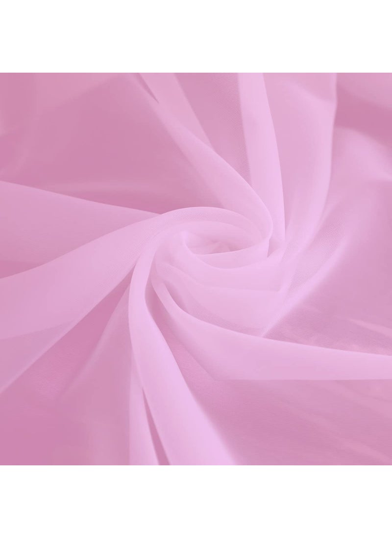 L&TEC Window Pink Sheer Curtains 95 Inches Long 2 Panels Sheer Curtain Basic Rod Pocket Panel for Bedroom Children Living Room Yard Kitchen (Pink  52"" W x 95"" L | 2 pcs)  - Image 4