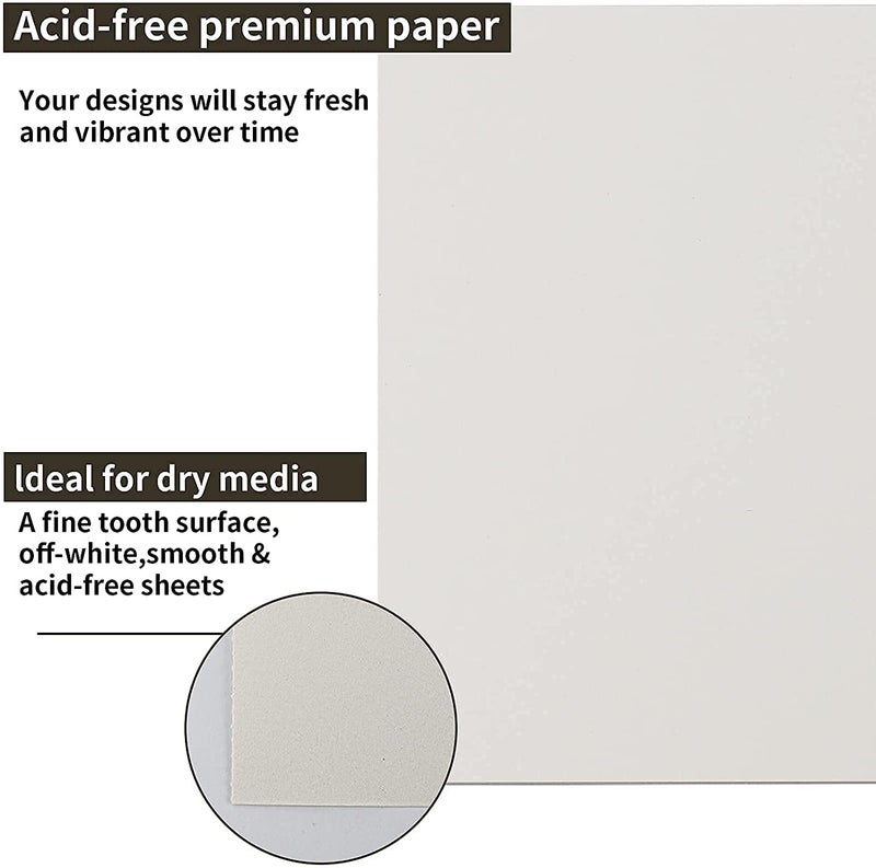 Fuxi دفتر رسم 9 × 12 بوصة، دفتر رسم حلزوني علوي، 4 عبوات 100 ورقة لكل منها (68 رطل/100 جرام)، دفتر رسم فني خالي من الحمض للرسم والكتابة للأطفال والبالغين والمبتدئين والفنانين - Image 3