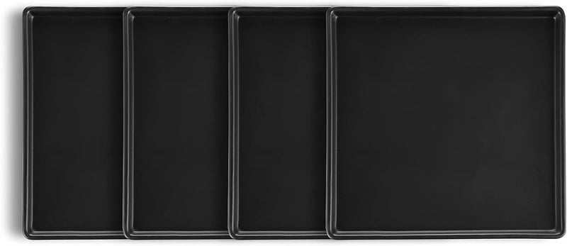 Stone Lain Grace Stoneware Appetizer Plate Set Includes 4 Plates Black - Image 1