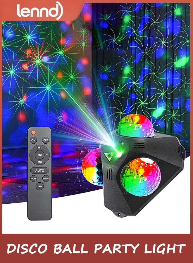 LENND Disco Ball Party Lights Indoor Outdoor, Dj Lights Disco Ball Decor Party Strobe Light for Parties 3 Disco Balls Sound Activated with Remote Control Disco Light for Christams Halloween KTV Club Party - Image 1