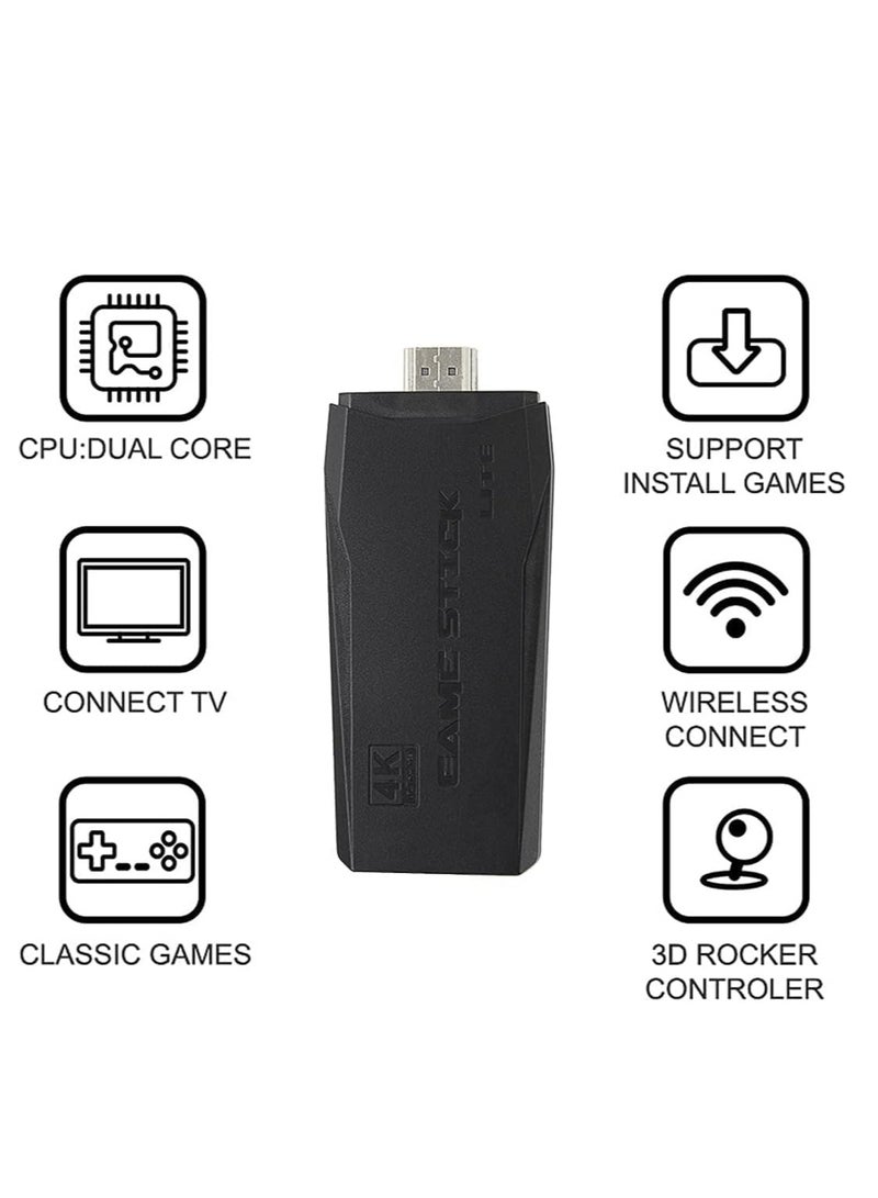 Compatible for M8 Retro Game Console, Built-in 10000+ Games, Wireless 4K HDMI Plug and Play Video Game Stick, 2 Wireless Gamepads - 64G  - Image 4