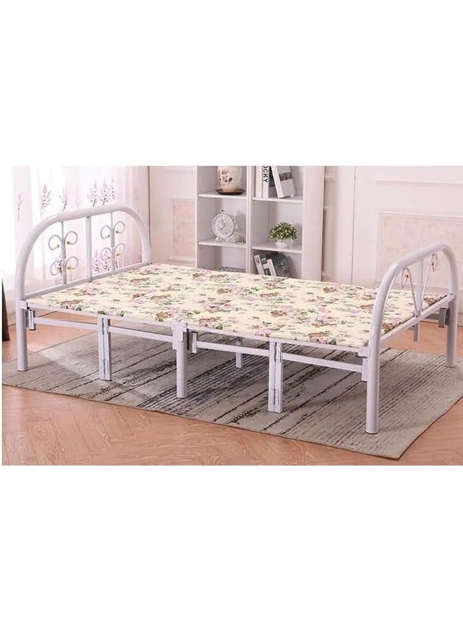 Foldable Metal Single Bed, Comfortable and Portable, Suitable for Narrow Spaces, 190 x 90 x 70 cm - Image 4
