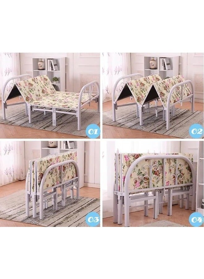 Foldable Metal Single Bed, Comfortable and Portable, Suitable for Narrow Spaces, 190 x 90 x 70 cm - Image 5