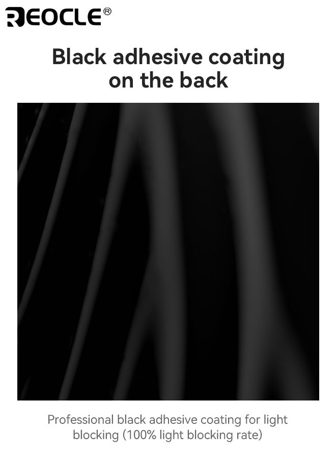 ريوكل ستارة تعتيم لاصقة بدون تركيب مثقاب، بتصميم مُرشِّح للضوء، غطاء نافذة خليجية مصنوع من قماش الفلانيل، للاستخدام في غرف النوم والمعيشة. - Image 4