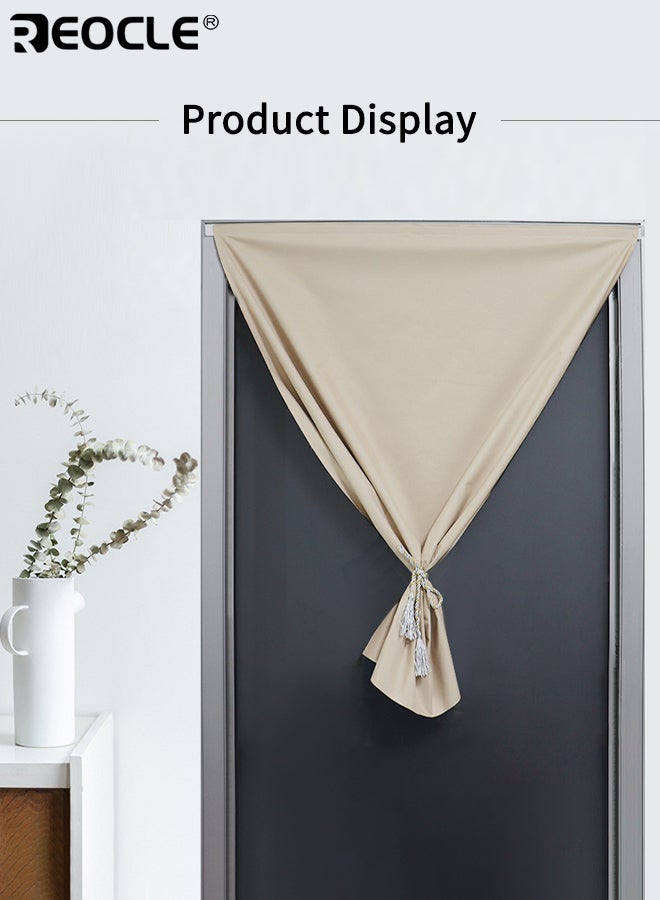 ريوكل ستارة تعتيم لاصقة بدون تركيب مثقاب، بتصميم مُرشِّح للضوء، غطاء نافذة خليجية مصنوع من قماش الفلانيل، للاستخدام في غرف النوم والمعيشة. - Image 2