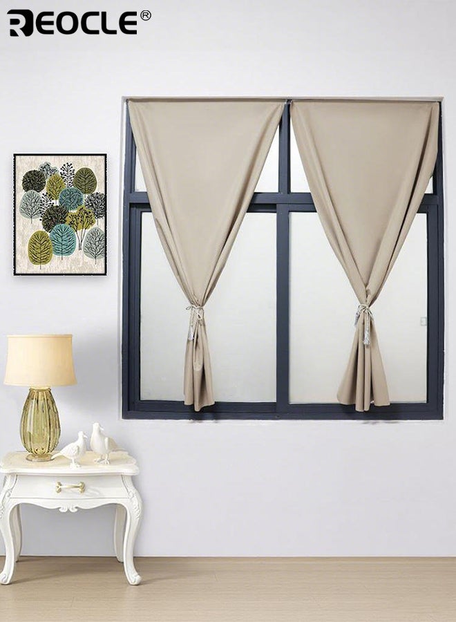 REOCLE Blackout Adhesive Curtain with No Drill Installation and Light Filtering Design Bay Window Cover with Flannel Material for Bedroom Living Room Use - Image 5