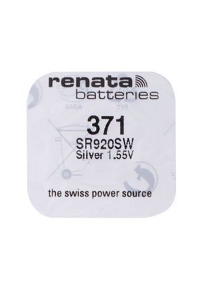 Renata wristwatch battery - Swiss made, 1.55V button cell, Renata Long Life Battery, Strap (1 pcs) 371-1, SR920SW - Image 1
