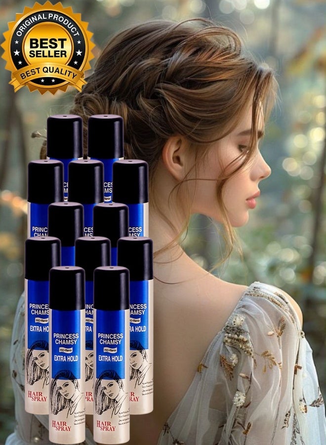 PRINCESS CHAMSY 12 Pieces Extra Hold Hair Spray 300ML - Image 1