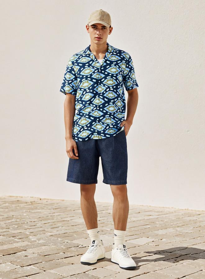 Lee Cooper Printed Camp Collar Shirt - Image 2