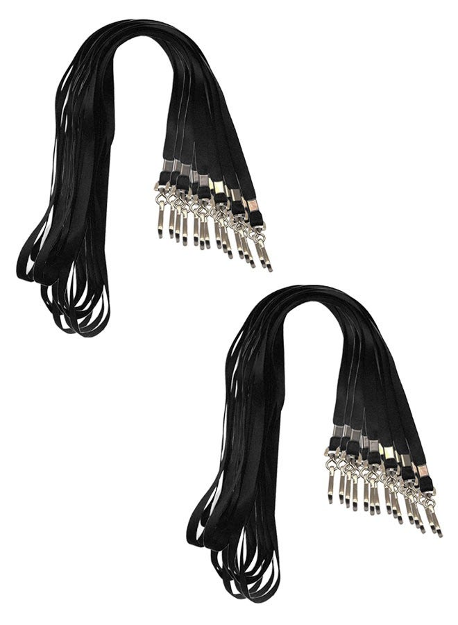 وهاواي 10 PcsBadge Lanyards , Lanyards with Swivel Hook Clips for Name Tag or ID Badges, Neck Lanyard Strap for Office Worker, Student, Teacher Black - Image 1