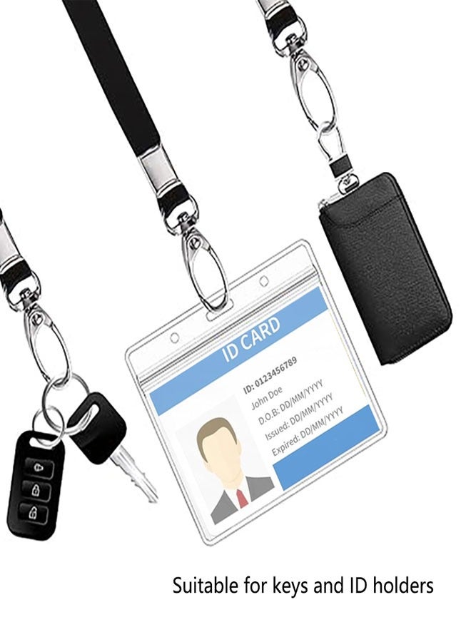 وهاواي 10 PcsBadge Lanyards , Lanyards with Swivel Hook Clips for Name Tag or ID Badges, Neck Lanyard Strap for Office Worker, Student, Teacher Black - Image 3