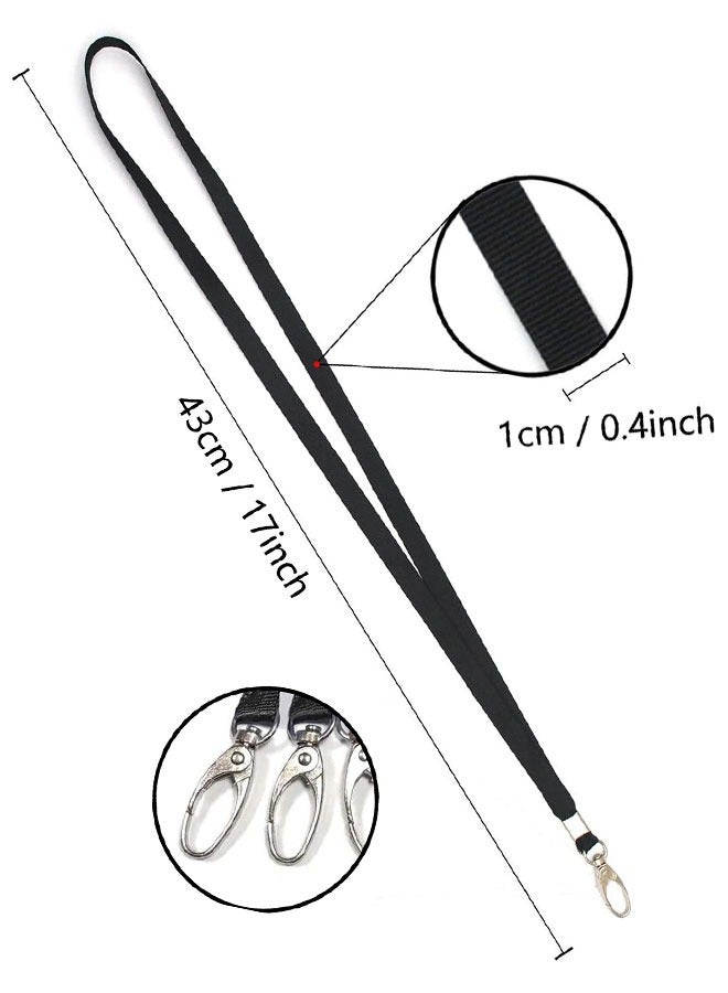 وهاواي 10 PcsBadge Lanyards , Lanyards with Swivel Hook Clips for Name Tag or ID Badges, Neck Lanyard Strap for Office Worker, Student, Teacher Black - Image 2