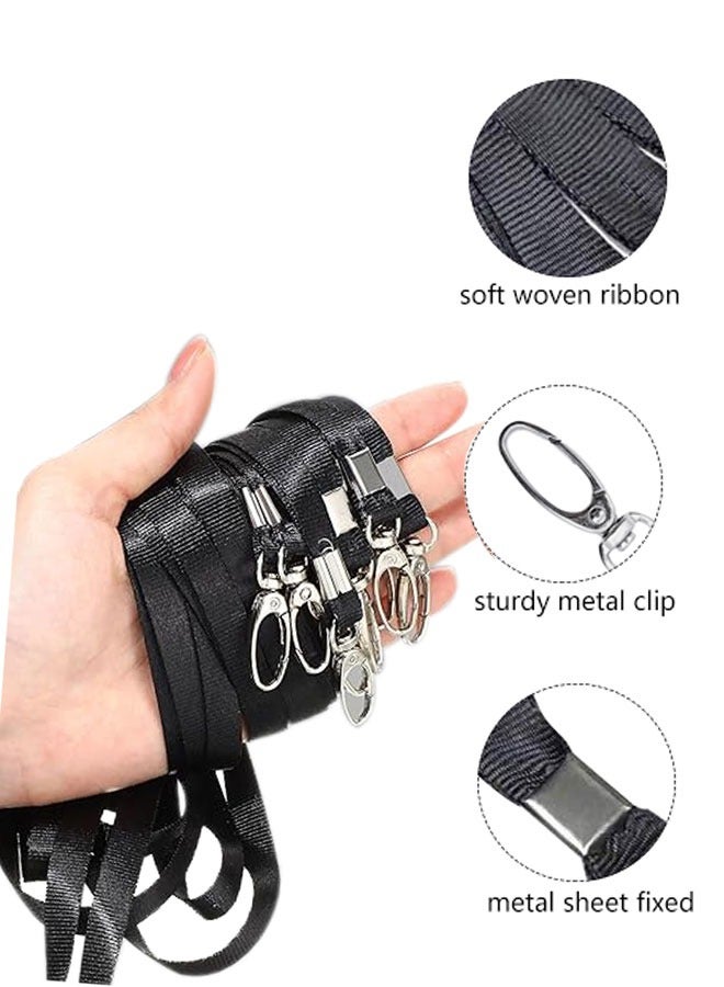 وهاواي 10 PcsBadge Lanyards , Lanyards with Swivel Hook Clips for Name Tag or ID Badges, Neck Lanyard Strap for Office Worker, Student, Teacher Black - Image 4