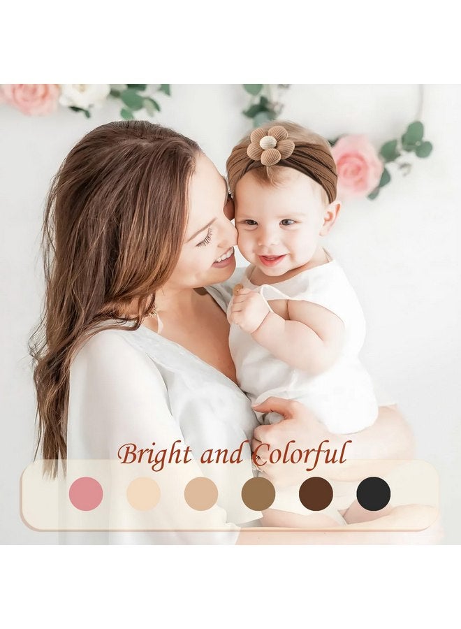 Seiolieliou Seiolieliou Handmade Flower Headbands Set for Baby Girls, Newborns, and Infants - Cute Nylon Hair Accessories Gift - Image 2