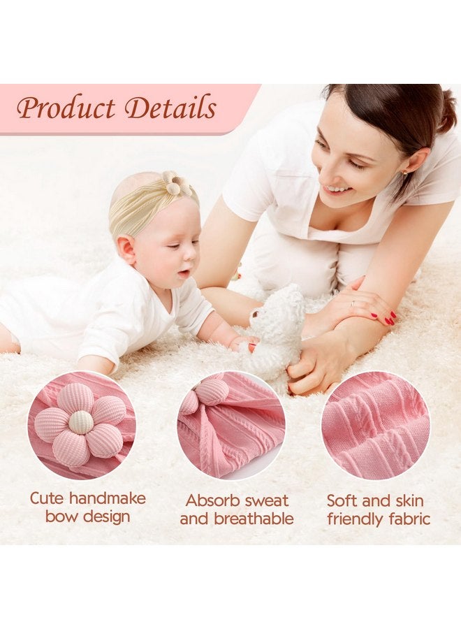Seiolieliou Seiolieliou Handmade Flower Headbands Set for Baby Girls, Newborns, and Infants - Cute Nylon Hair Accessories Gift - Image 4
