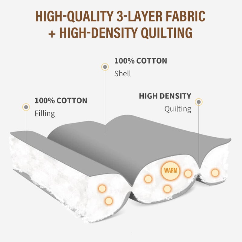 SahSahCasa Quilt King Size, King Quilt Set, 100% Cotton King Quilt Bedding Set Bedspread, Patchwork Farmhouse Quilt, Plaid Lightweight Rustic Quilts Comforter for King Bed, Beige, for All Season - Image 5