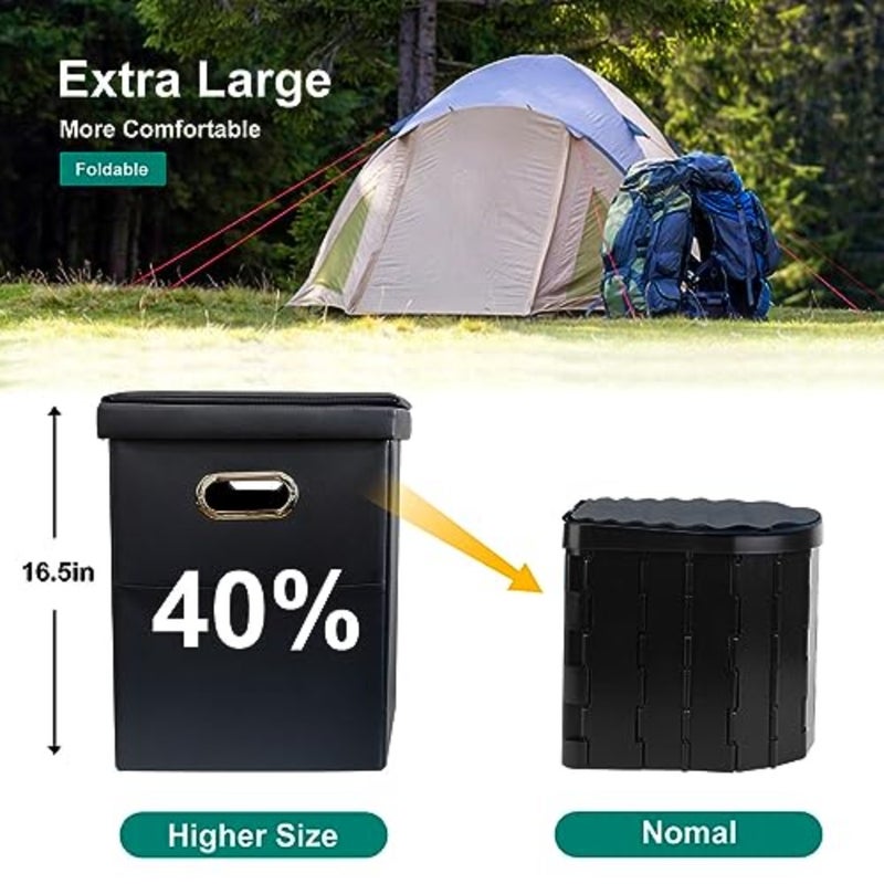 Upgrade XL Portable Toilet for Adults, Extra Large Portable Travel Floding Toilet, Camping Tall Toilets with Lid for Adults and Compact Potty for Car, Hiking, Beach and Camping - Image 5