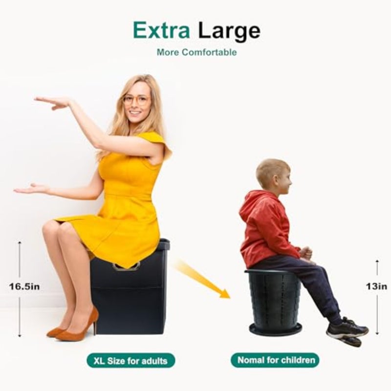 Upgrade XL Portable Toilet for Adults, Extra Large Portable Travel Floding Toilet, Camping Tall Toilets with Lid for Adults and Compact Potty for Car, Hiking, Beach and Camping - Image 2